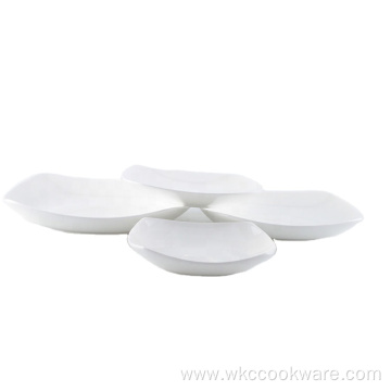 Custom logo restaurant plain white round porcelain dinner